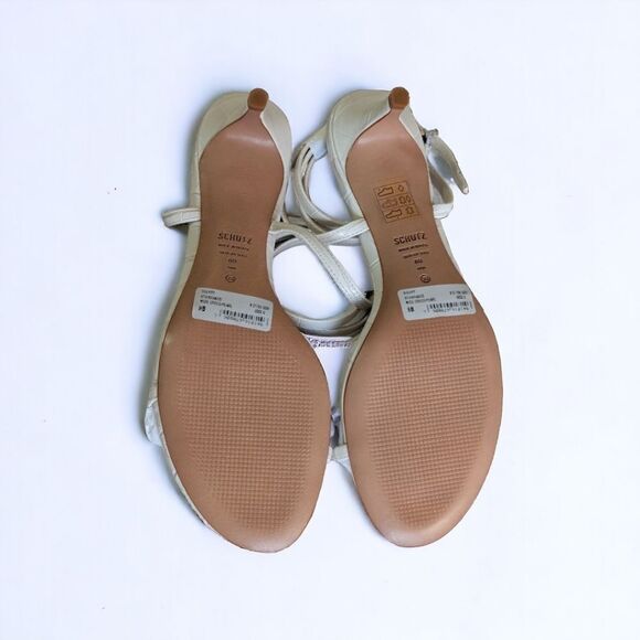 NWT Schutz Sherry Pearl Cream Leather Sandal size 8 - Picture 12 of 13